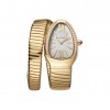 Bvlgari watch quartz movement gold strap 35mm silver dial