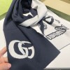 Gucci GG wool-blend blue scarf