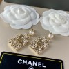 chanel crystal pearl cc earings