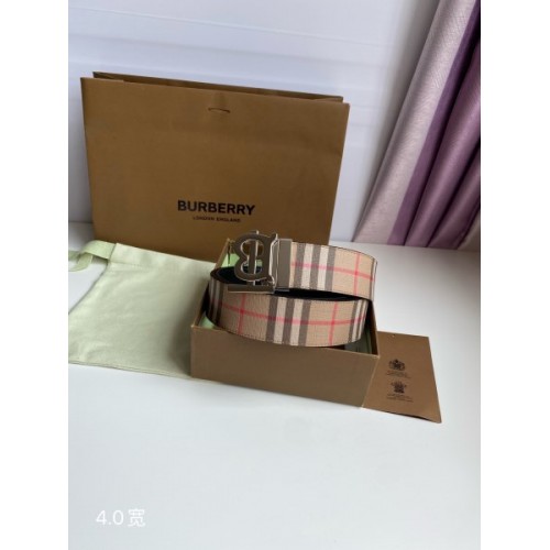 Burberry Men's Silver Tb-logo Belt 3.5cm or 4cm