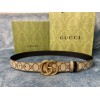 Gucci black 2cm leather reversable