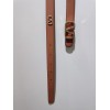 Valentino gold logo brown leather belt 2.0cm