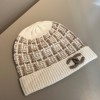 Chanel set gloves, scarf, hat beige color