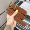 YSL suide leather belt