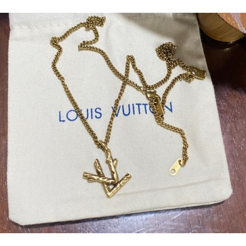 Louis Vuitton LV logo necklace