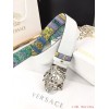 Versace white leather belt