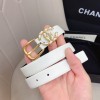 Chanel white CC belt 3cm