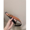 Valentino gold logo brown leather belt 2.0cm