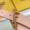Fendi Fendi First Gold Logo Buckle Beige Belt 6cm