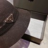 Prada round hat brown / black