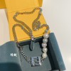 Fendi pearl silver necklace + bracelet ( set)