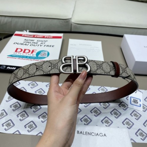 Gucci x Balenciaga silver belt 3cm