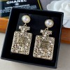 chanel crystal pearl cc earings