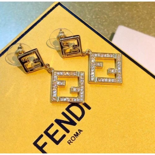 Fendi gold long earings