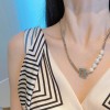 Fendi pearl silver necklace + bracelet ( set)