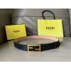 Fendi belt black gold hardware 3cm