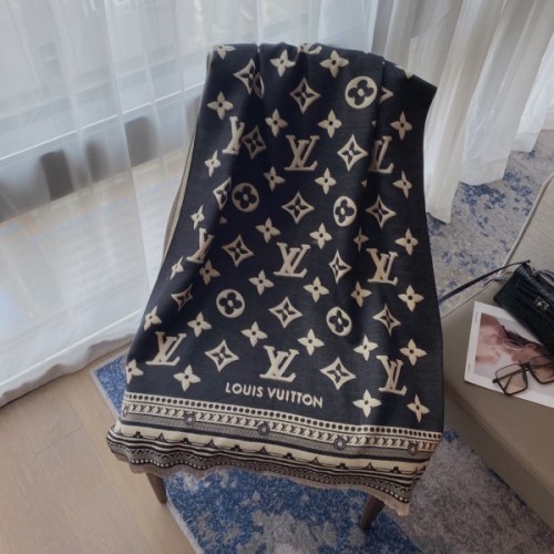 Louis Vuitton scarf black/ gray/ blue