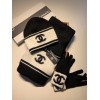 Chanel black hat glove scarf (a set)