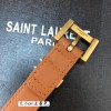 YSL logo brown belt 2cm