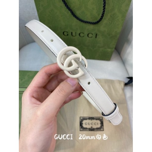 Gucci white 2cm belt