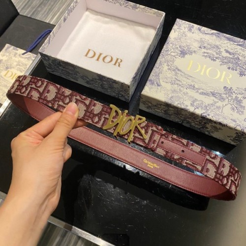 Dior logo red 2cm belt