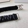 Chanel CC Silver Crystal lambskin belt