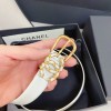 Chanel white CC belt 3cm