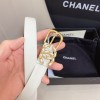 Chanel white CC belt 3cm