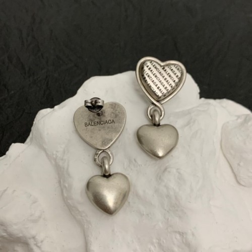 Balenciaga earings silver heart