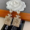 chanel crystal pearl cc earings