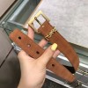 YSL suide leather belt