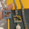 Fendi pearl silver necklace + bracelet ( set)