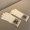 Chanel set gloves, scarf, hat beige color