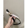 Valentino gold logo white leather belt 2.0cm