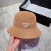 Prada round hat brown / black