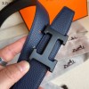 Hermes dark blue - black matte hardware 3.2 revisible