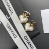 Chanel pearl heart earings