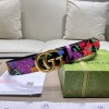 Gucci flower pattern belt 3cm