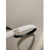 Valentino gold logo white leather belt 2.0cm