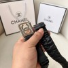 Chanel CC silver lambskin belt