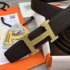 Hermes Belt golden guilloché buckle 3.8cm