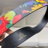 Gucci flower pattern belt 3cm