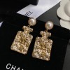 Chanel pearl tag drop earings