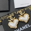 Chanel pearl heart earings