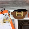 Hermes Belt golden guilloché buckle 3.8cm