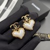 Chanel pearl heart earings