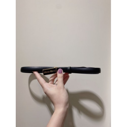 Miumiu black leather belt 1.5cm