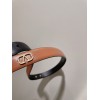 Valentino gold logo brown leather belt 2.0cm