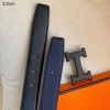 Hermes dark blue - black matte hardware 3.2 revisible