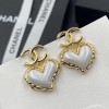 Chanel pearl heart earings